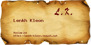 Lenkh Kleon névjegykártya